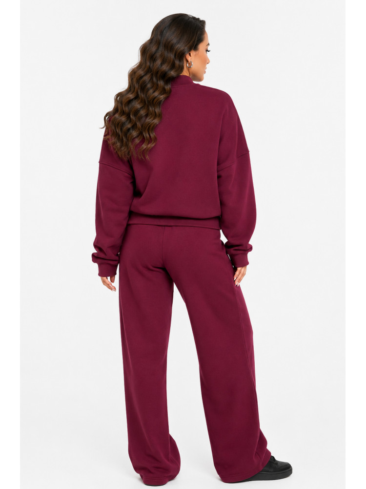 Спортивний костюм на флісі жіночий бордового кольору 218621C