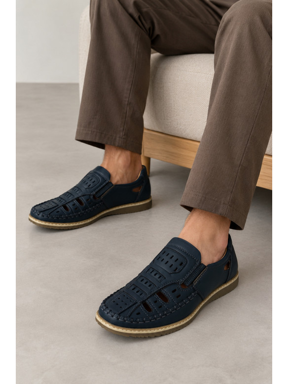 Мокасины мужские темно-синего цвета 81428-2 218751C