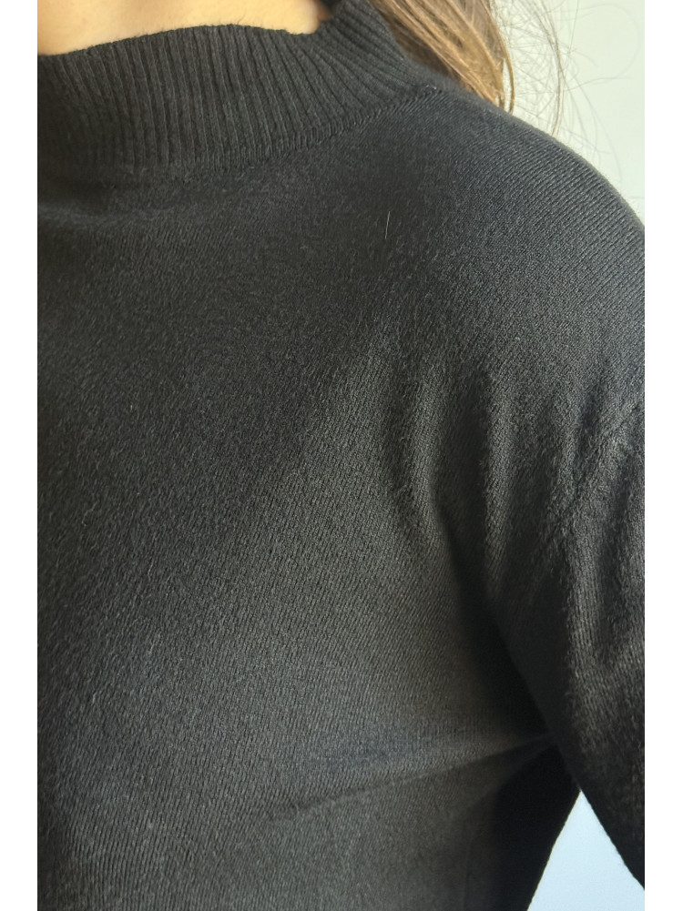 Гольф жіночий напівбатальний однотонний чорного кольору 8868 219468C