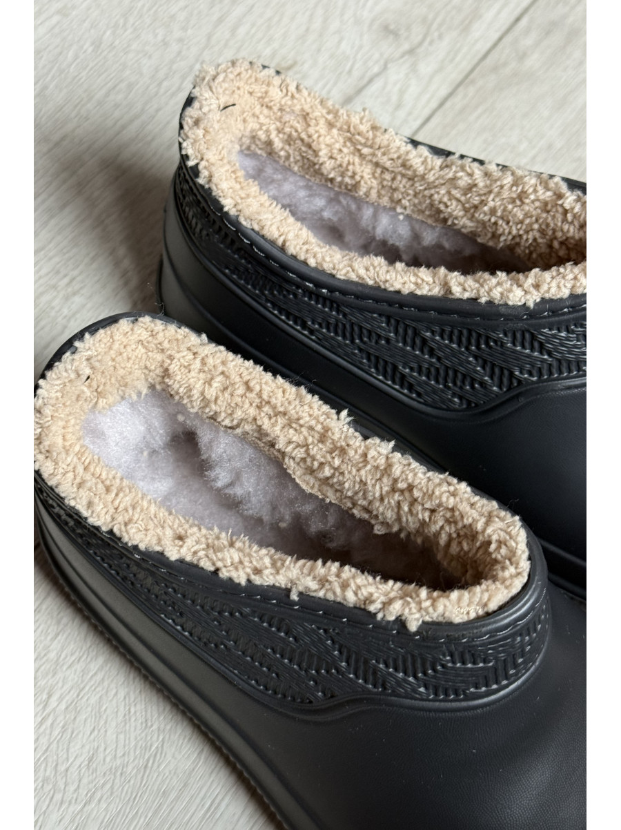 Галоши женские на меху темно-серого цвета М970 219681C