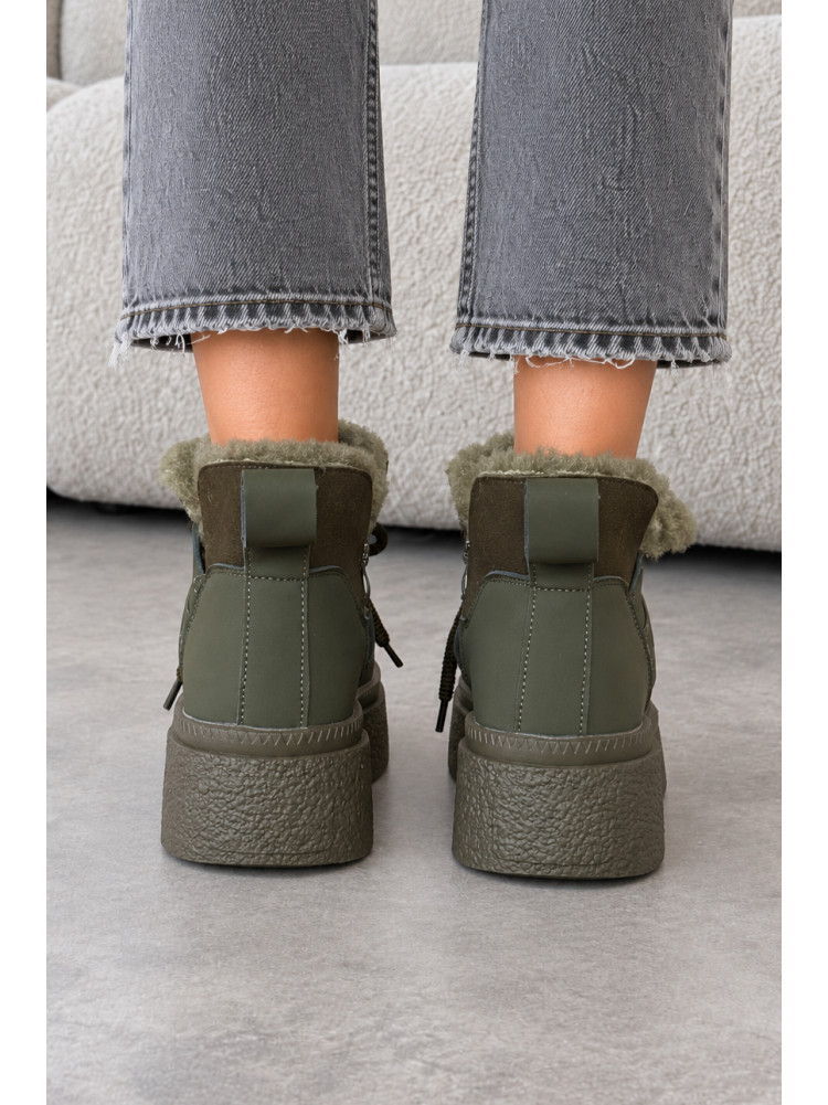 Ботинки женские зимние цвета хаки 50-5 219731C