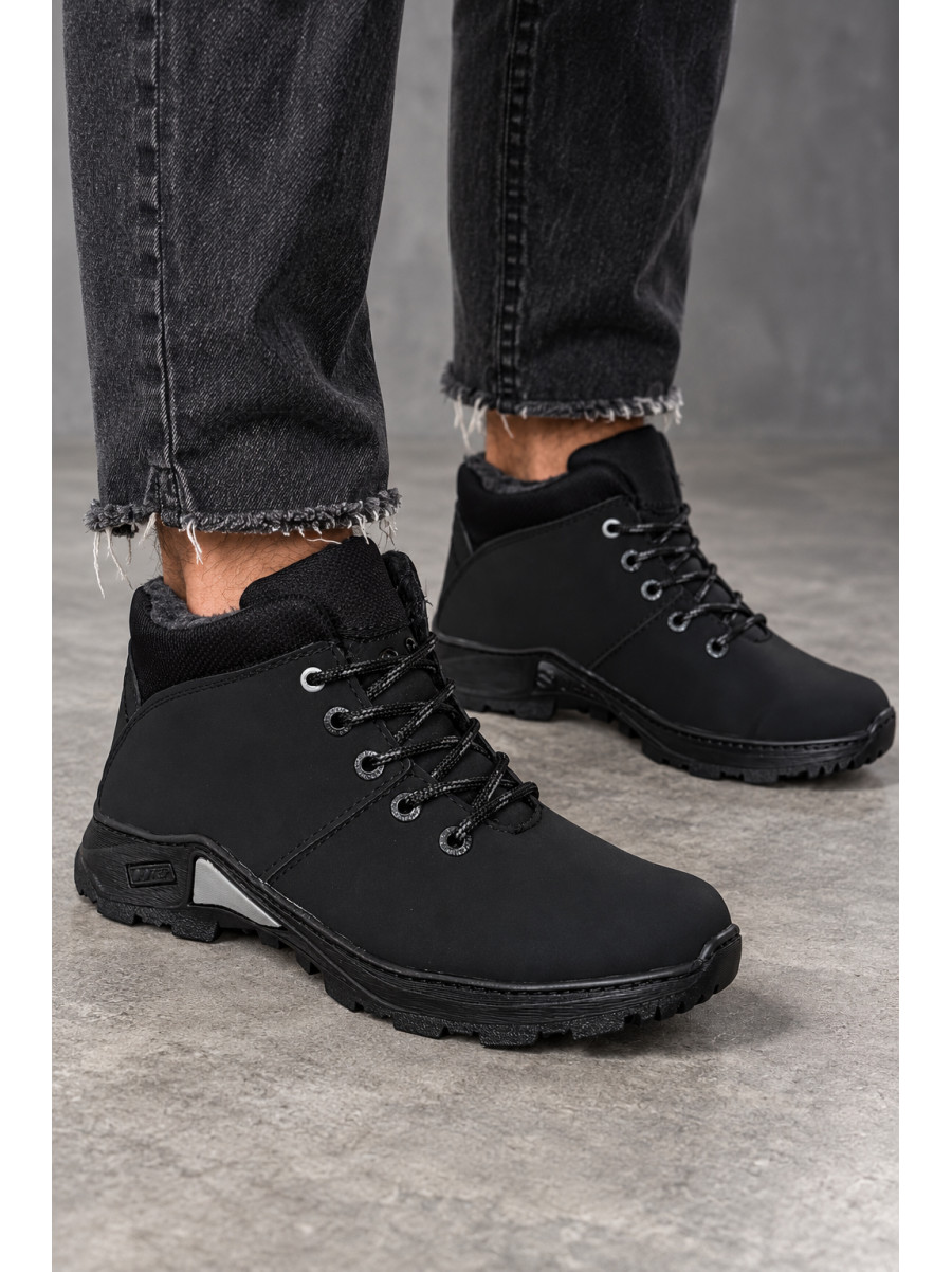 Ботинки мужские зимние на меху черного цвета Б-14 219846C